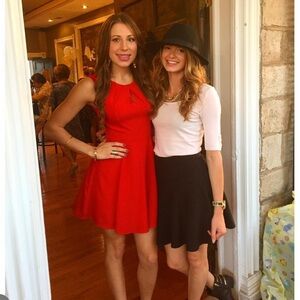 Express burnt orange red summer silk dress